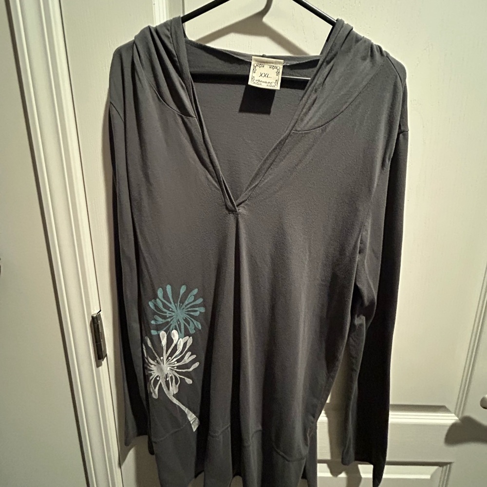 Gray Floral Women's Top